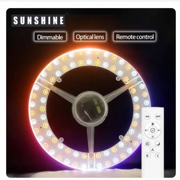 SUNSHINE LED Magnetic Module 3 Colors Changning and Dimmable with Remote Control (WW/CW/DL) **Free Gift 2 x AAA Battery**