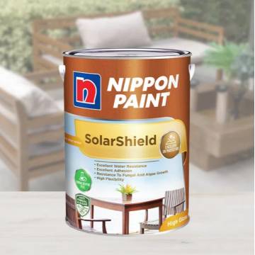 Solar Shield Wood Varnish Durable Pigmented Long-lasting Protection Mould, UV, Water Resistance (Purchase 5L Size to Receive These Gifts >>>1 Anti-Skid Sheet, 1 Sandpaper, 1 Brush)