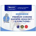 Selleys 2008 Premium Chrome Rust Resistant & Durable Shower Set/Shower Head (5 Functions)