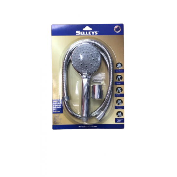 Selleys 2008 Premium Chrome Rust Resistant & Durable Shower Set/Shower Head (5 Functions)