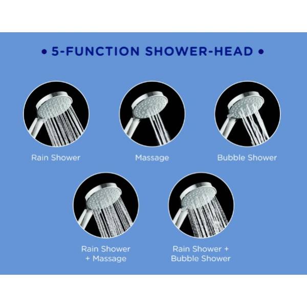 Selleys 2008 Premium Chrome Rust Resistant & Durable Shower Set/Shower Head (5 Functions)