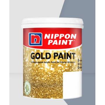 Brilliant Metallic Water Base Wood and Metal Gold Paint (Free Gift 1" Synthetic Brush)