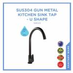 SELLEYS GUN METAL KITCHEN SINK TAP U SHAPE (SUS 304 STAINLESS STEEL)