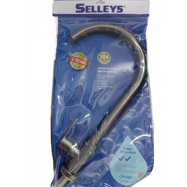SELLEYS GUN METAL KITCHEN SINK TAP U SHAPE (SUS 304 STAINLESS STEEL)