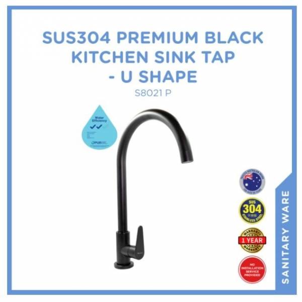 SELLEYS PREMIUM BLACK KITCHEN SINK TAP U SHAPE (SUS 304 STAINLESS STEEL)